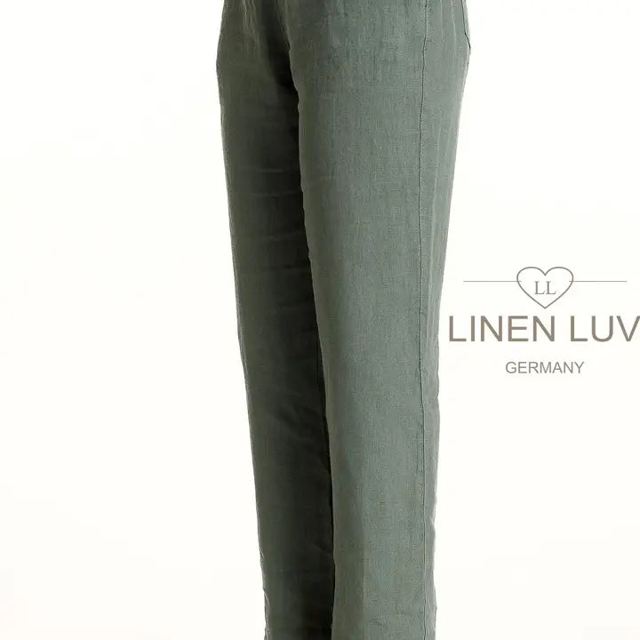 Linen Luv-PT709-167-French Linen Pant-Sage - The Coach Pyramids