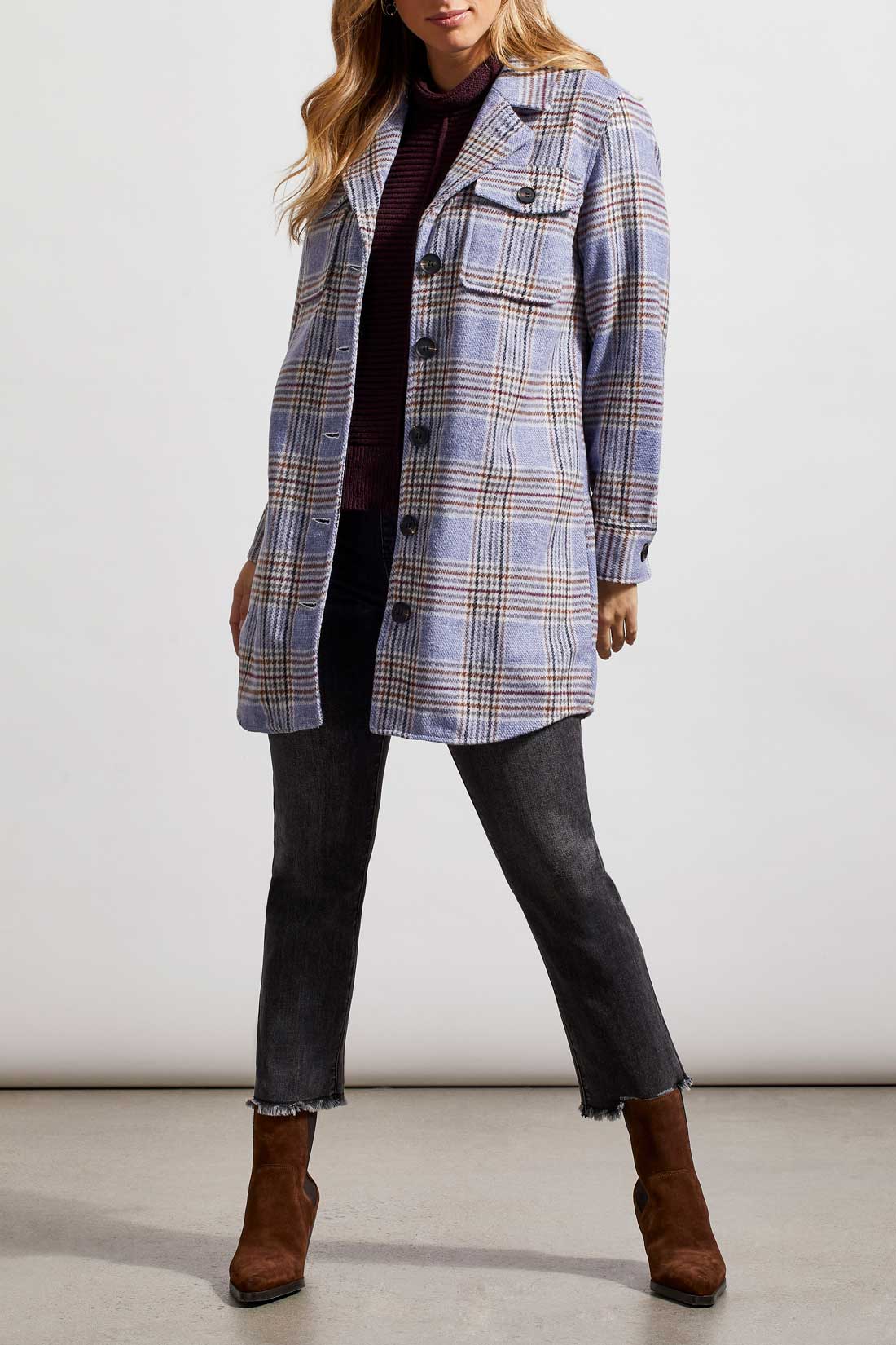 Tribal  Fall/Winter 2023-7183O/4466-Jacket-Blue Lake - The Coach Pyramids