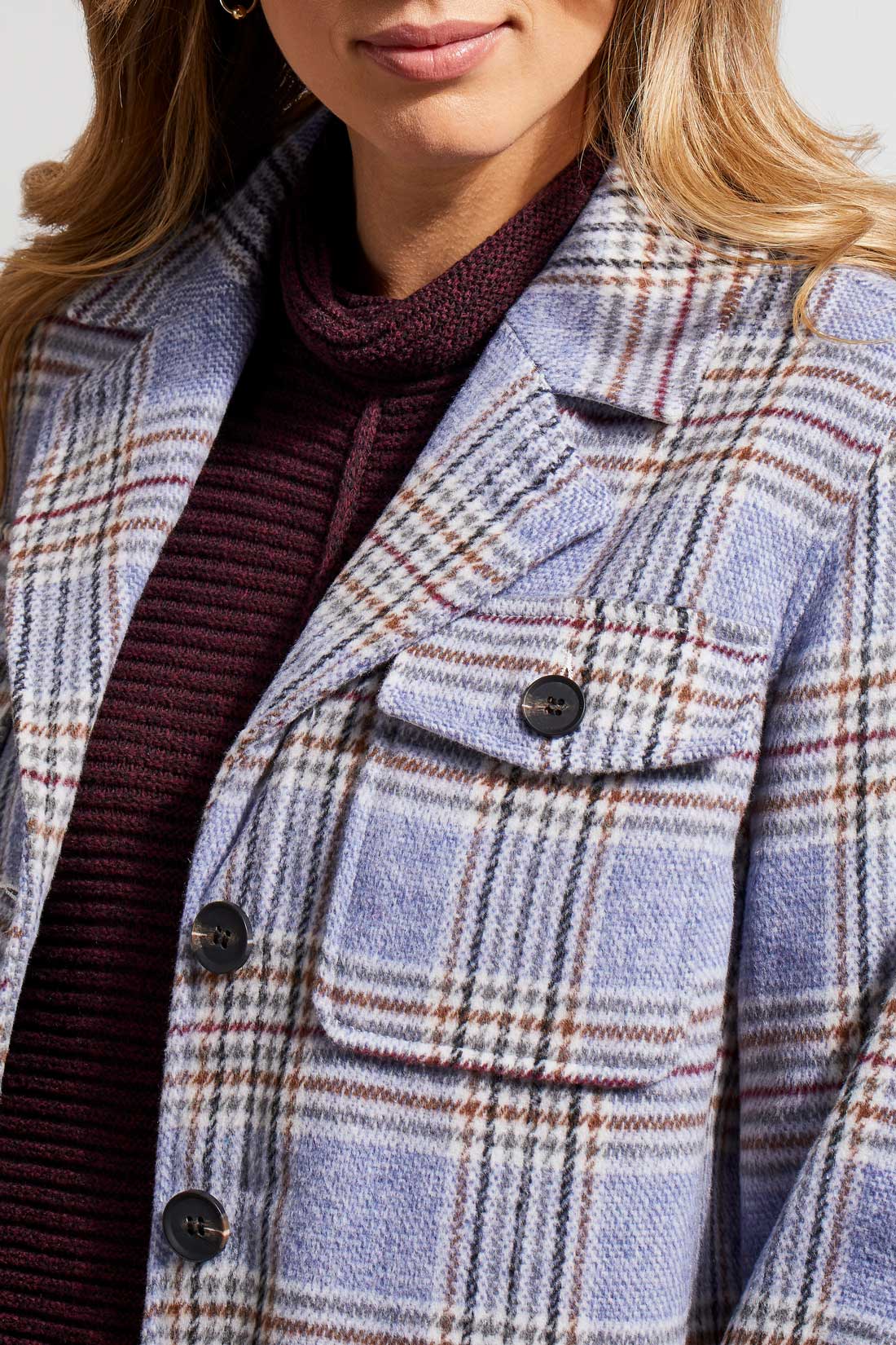 Tribal  Fall/Winter 2023-7183O/4466-Jacket-Blue Lake - The Coach Pyramids