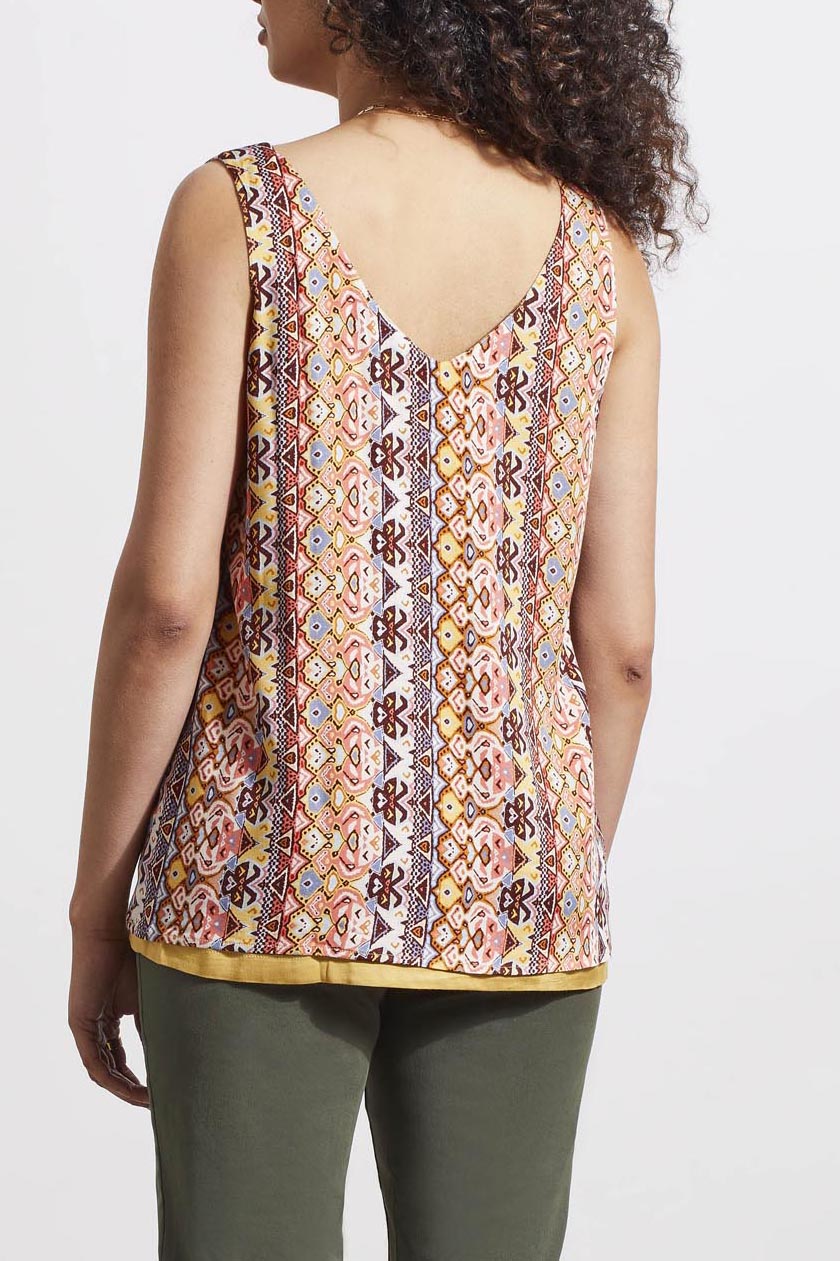 Tribal  Spring/Summer 2024-7265O-1434-Reversible V Neck Cami-Dijon - The Coach Pyramids