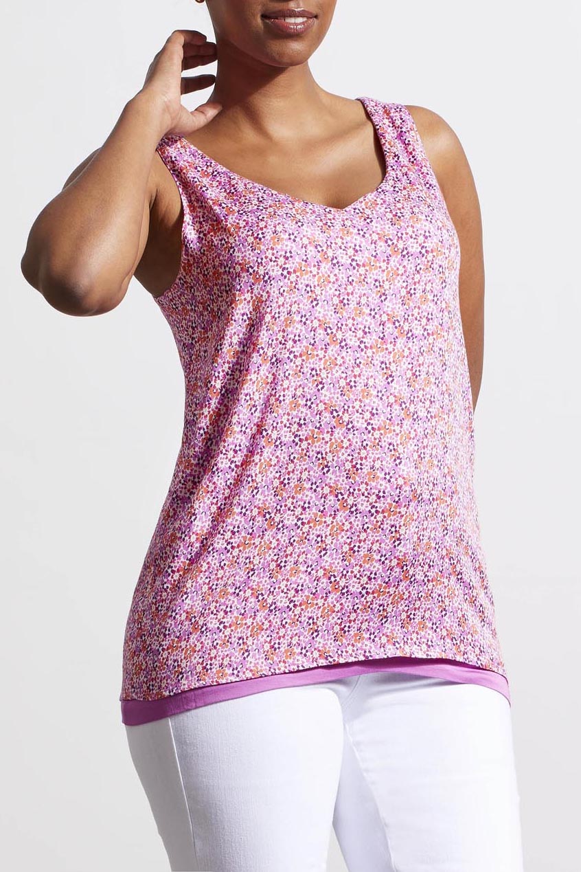 Tribal  Spring/Summer 2024-7265O-1434-Reversible V Neck Cami-Mauve Lush - The Coach Pyramids