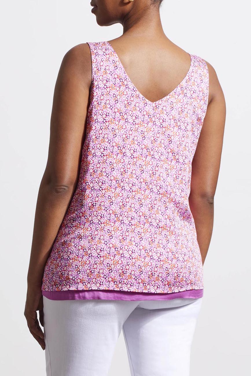Tribal  Spring/Summer 2024-7265O-1434-Reversible V Neck Cami-Mauve Lush - The Coach Pyramids