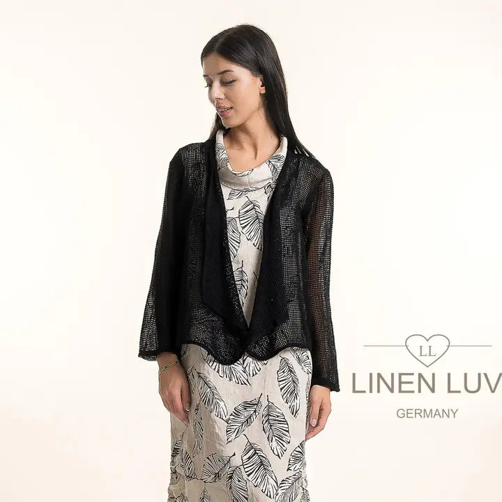Linen Luv-TP1682-74-French Linen Bolero-Nero - The Coach Pyramids
