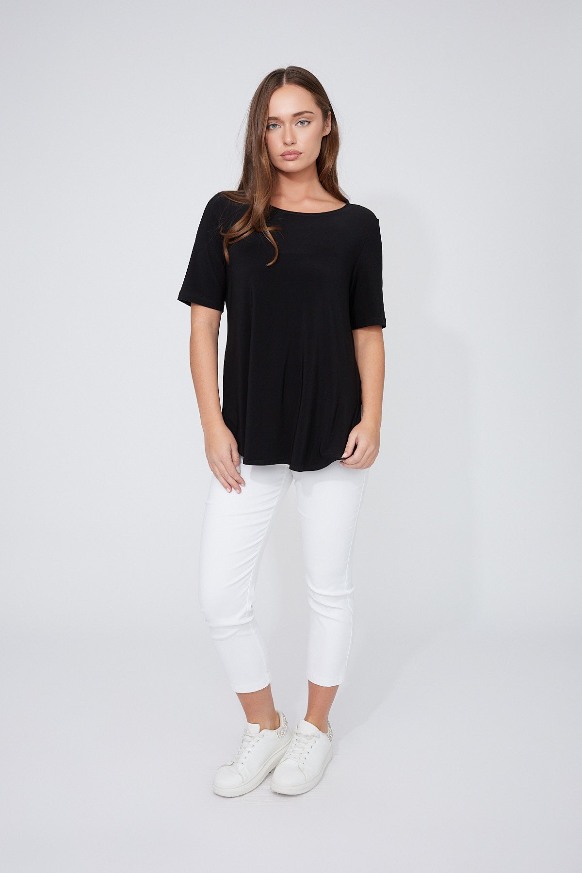 Compli K-36091-Womens Knit Top-Black - The Coach Pyramids
