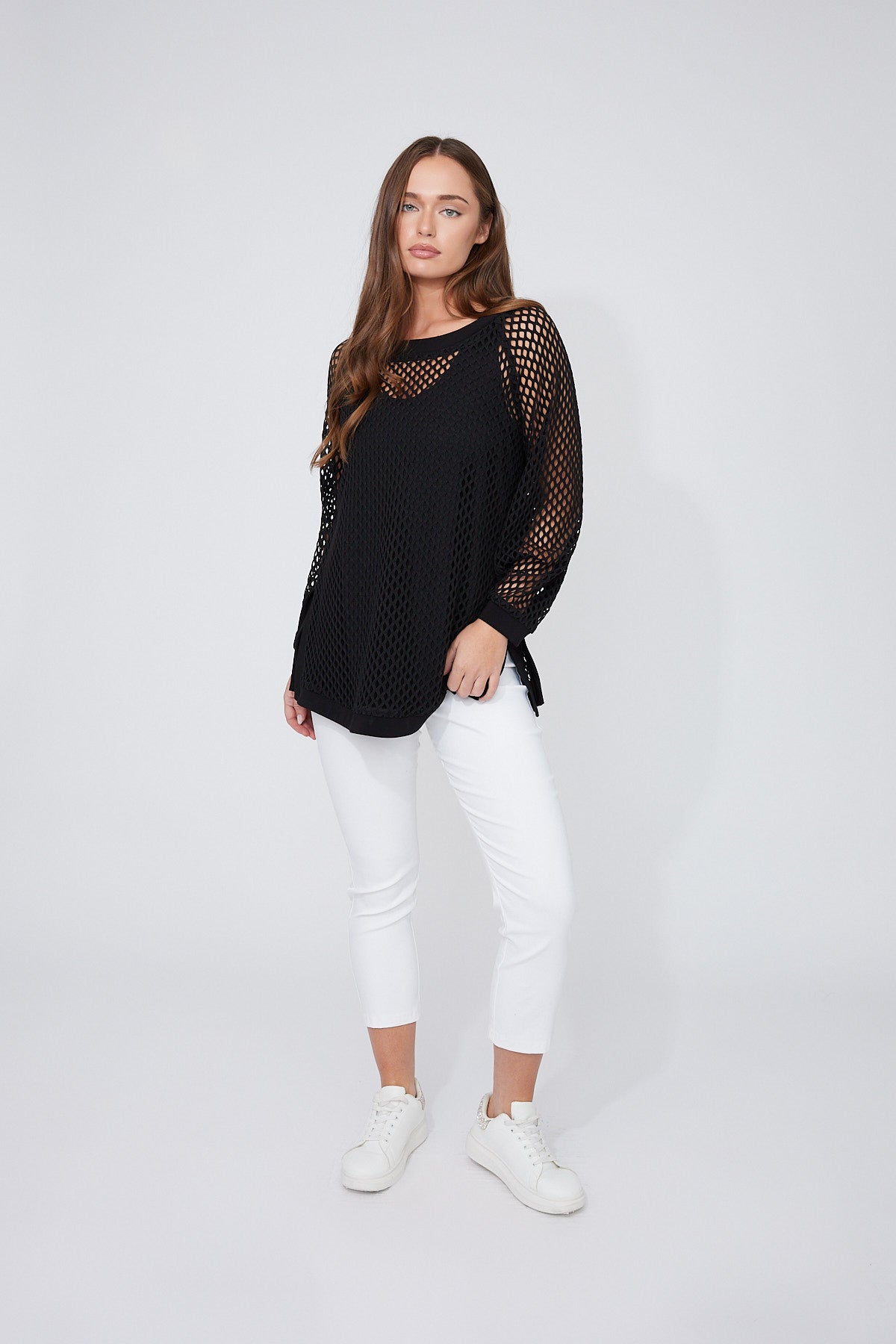 Compli K-36101-Womens Knit Top-Black - The Coach Pyramids