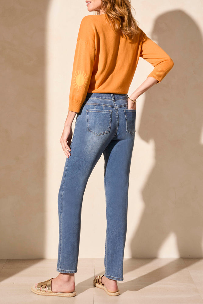 Tribal Fall 2025-7572O-5050-Sophia 32 Inch Straight Leg Jeans-DK Vintage - The Coach Pyramids