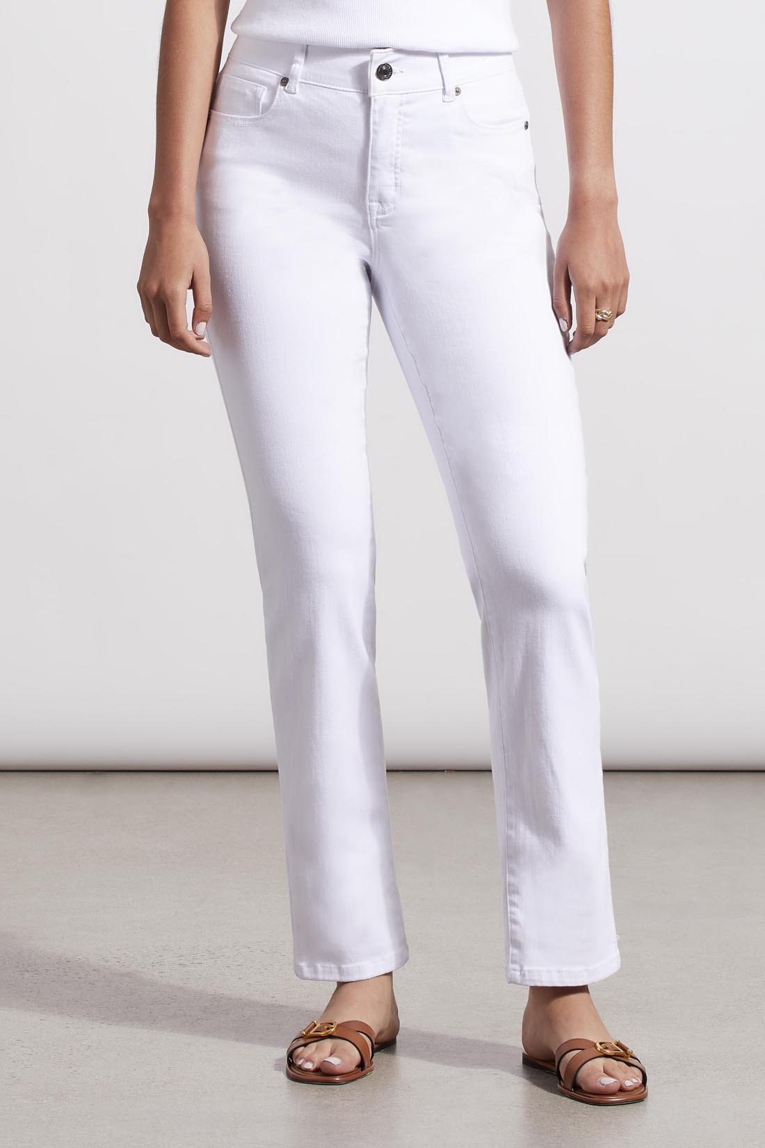 Tribal Spring/Summer 2025-7572O-5050W-Sophia 32 Inch Straight Leg Jeans-White - The Coach Pyramids