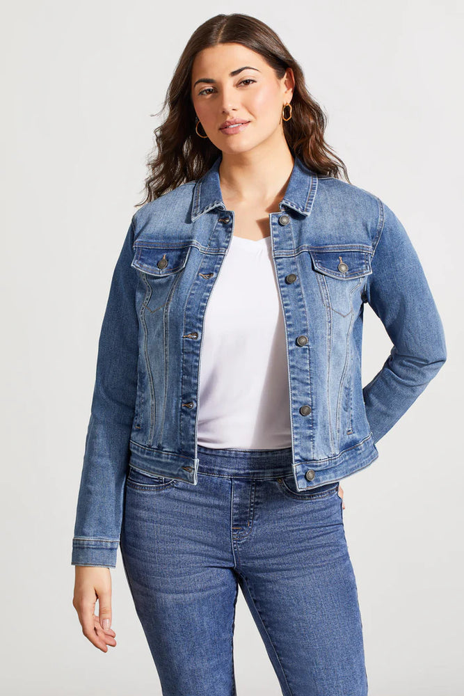 Tribal Fall 2025-7574O-5050-Classic Fit Denim Jacket-DK Vintage - The Coach Pyramids
