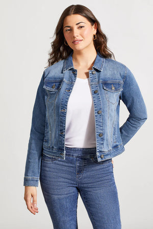Tribal Fall 2025-7574O-5050-Classic Fit Denim Jacket-DK Vintage - The Coach Pyramids
