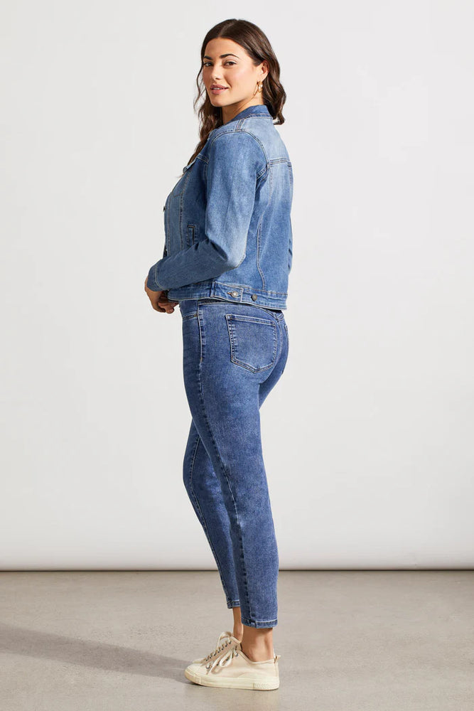 Tribal Fall 2025-7574O-5050-Classic Fit Denim Jacket-DK Vintage - The Coach Pyramids