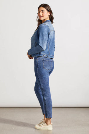 Tribal Fall 2025-7574O-5050-Classic Fit Denim Jacket-DK Vintage - The Coach Pyramids
