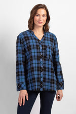 Habitat Fall/Winter 2023-H75830-Plaid Mandarin Shirt-Skyline - The Coach Pyramids