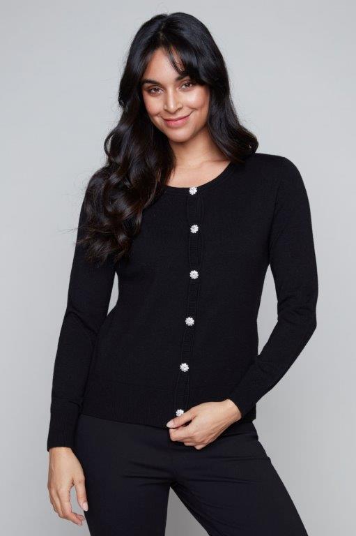 Carre Noir Fall 2024-7629-Cardigan-Black - The Coach Pyramids