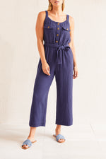 Tribal  Spring/Summer 2024-7676O-4555-Belted Jumpsuit-Nautical - The Coach Pyramids