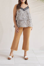 Tribal  Spring/Summer 2024-7735V-2020W-Flare Crop Jeans-Cashew - The Coach Pyramids
