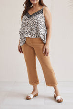 Tribal  Spring/Summer 2024-7735V-2020W-Flare Crop Jeans-Cashew - The Coach Pyramids