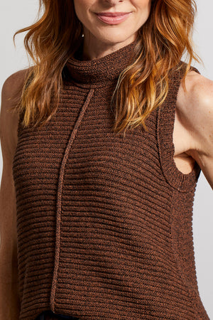 Tribal  Fall/Winter 2023-7864O/4813-Sleeveless Sweater-Mocha - The Coach Pyramids