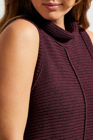 Tribal  Fall/Winter 2023-7864O/4813-Sleeveless Sweater-Red Wine - The Coach Pyramids