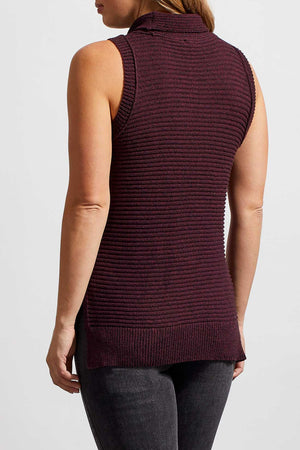 Tribal  Fall/Winter 2023-7864O/4813-Sleeveless Sweater-Red Wine - The Coach Pyramids