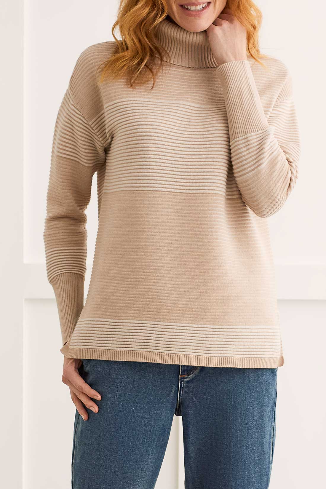 Tribal  Fall/Winter 2023-7865O/4814-Turtle Neck Sweater -Cashmere - The Coach Pyramids