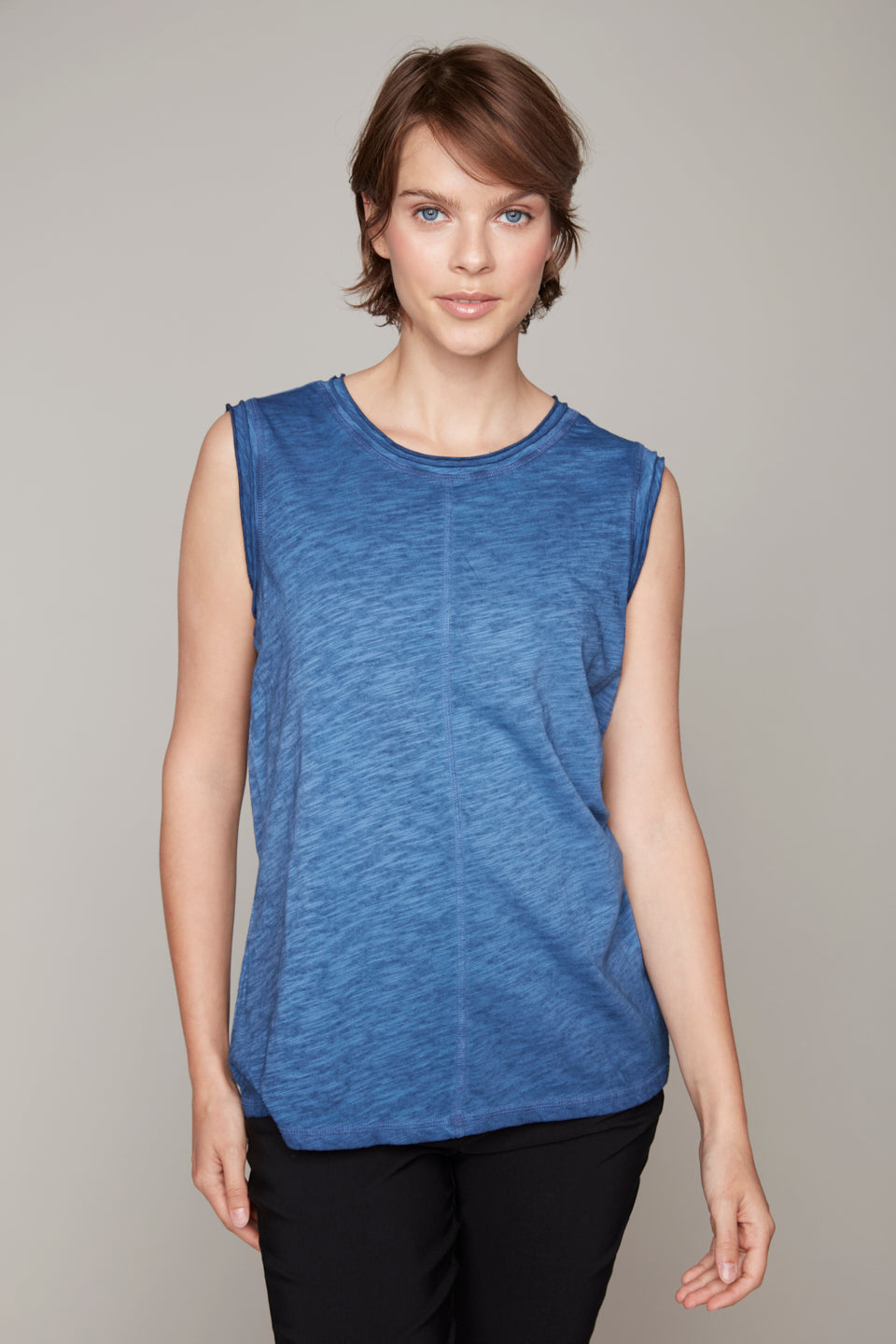 Carre Noir Spring 2025-7869-Tank Top-Navy - The Coach Pyramids