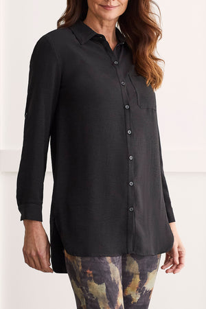 Tribal  Fall/Winter 2023-7878O/4835-Tunic Shirt -Black Orchid - The Coach Pyramids