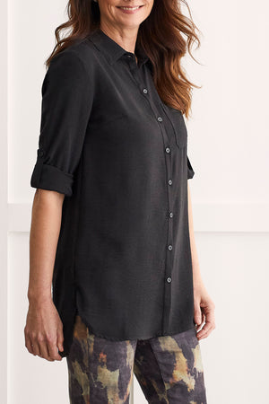 Tribal  Fall/Winter 2023-7878O/4835-Tunic Shirt -Black Orchid - The Coach Pyramids