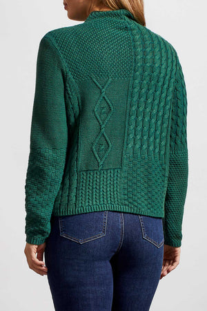 Tribal  Fall/Winter 2023-7880O/4632-Funnel Neck Sweater -Forest - The Coach Pyramids
