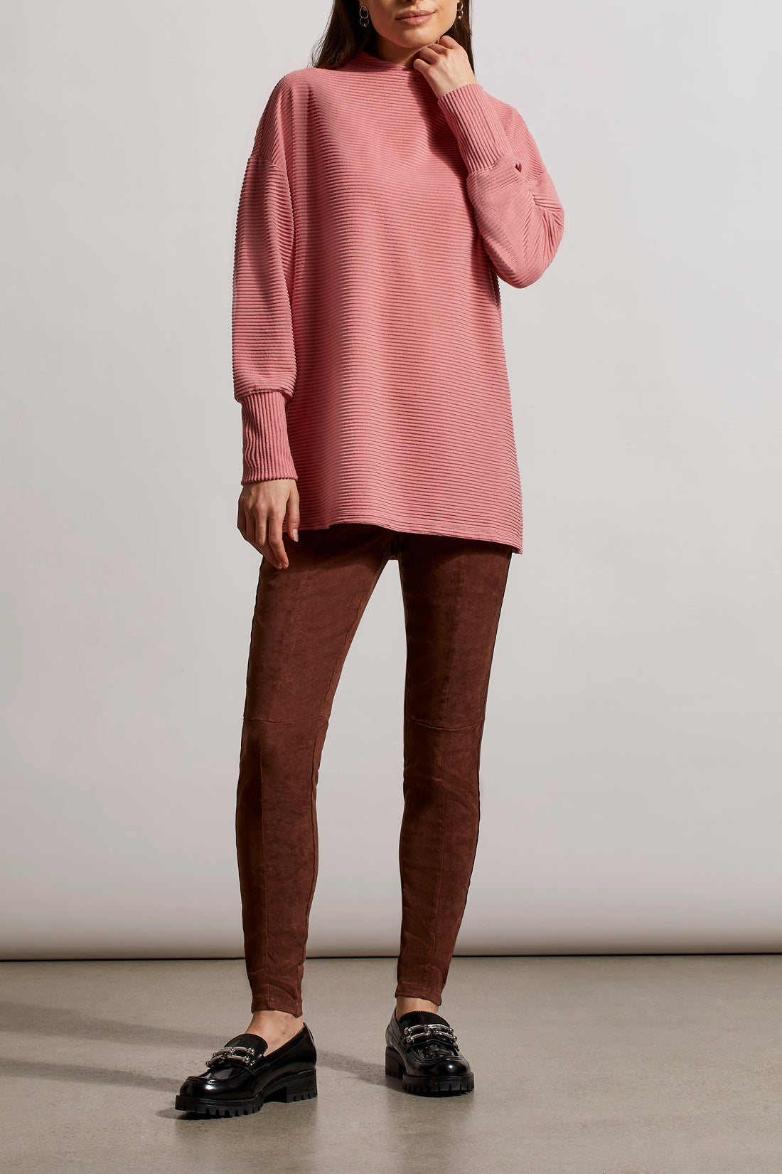 Tribal  Fall/Winter 2023-7913O/4860-Funnel Neck Tunic-Rose Blush - The Coach Pyramids