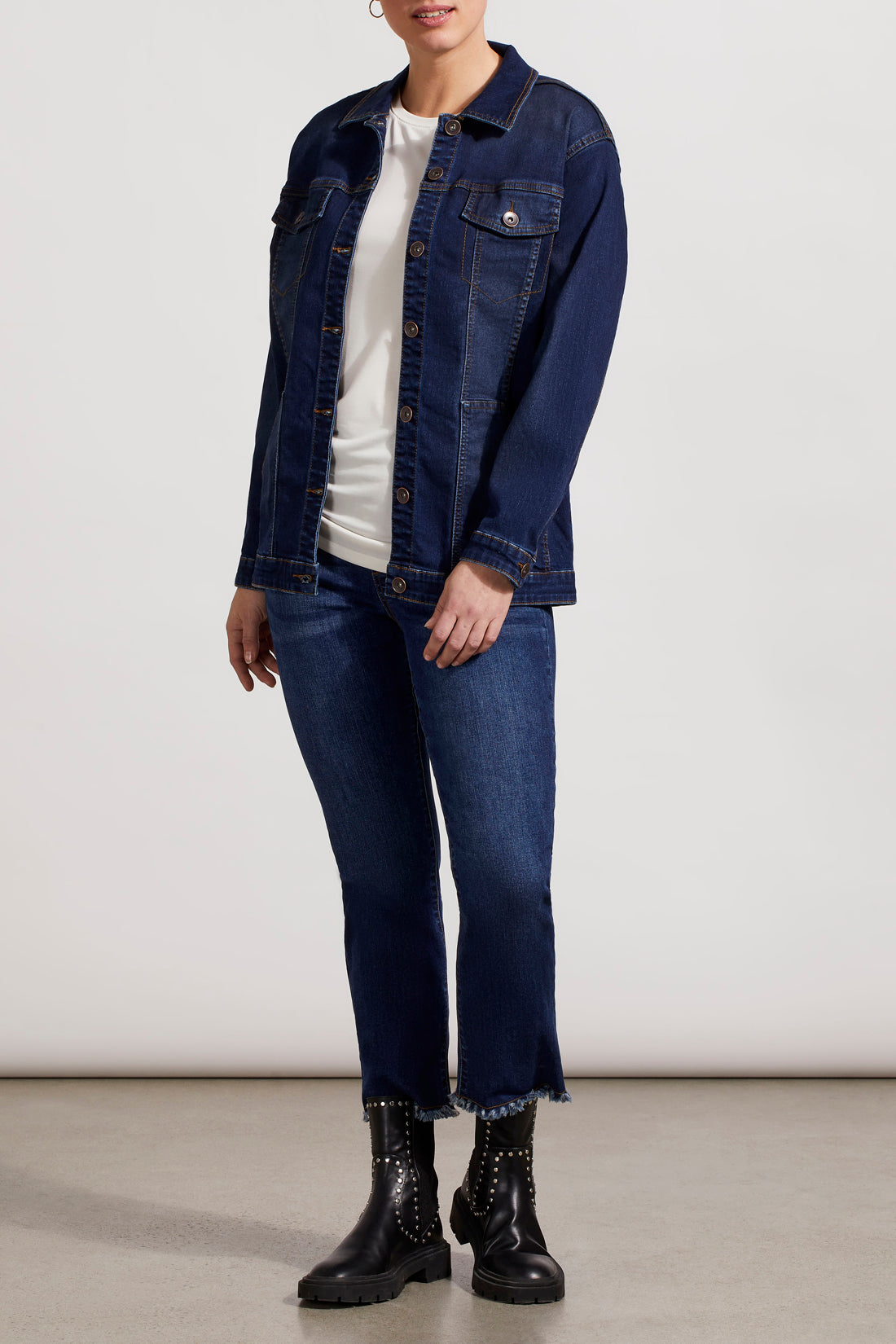 Tribal  Fall/Winter 2023-7945O/292-Denim Jacket-Deep Indigo - The Coach Pyramids