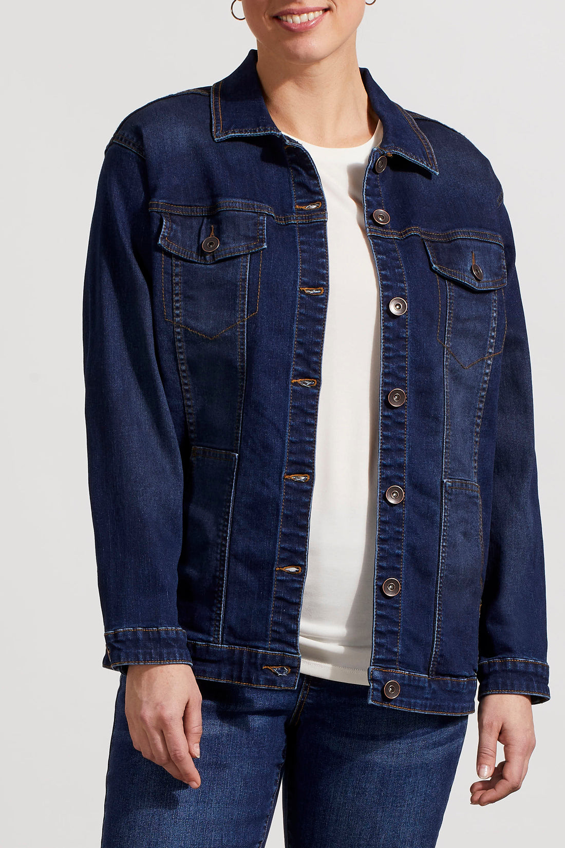 Tribal  Fall/Winter 2023-7945O/292-Denim Jacket-Deep Indigo - The Coach Pyramids