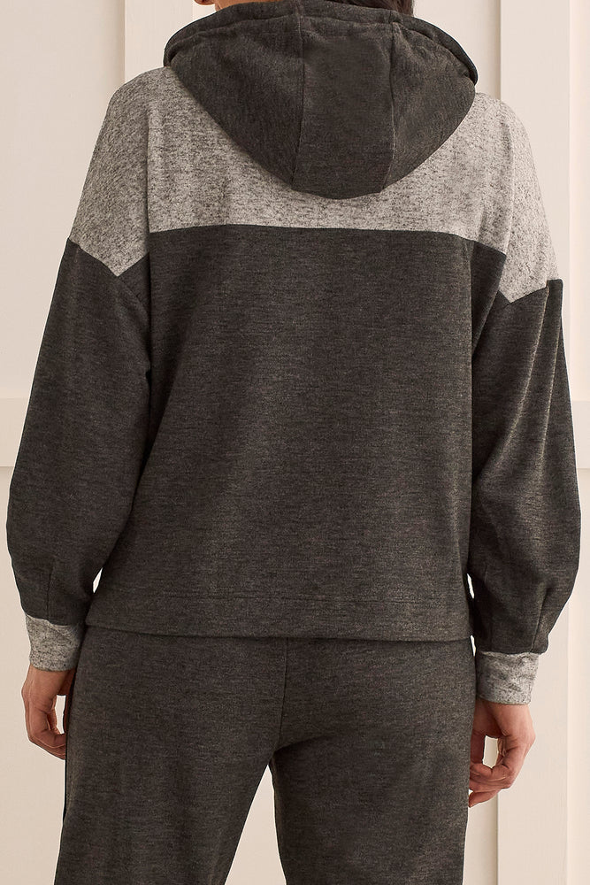 Tribal  Fall/Winter 2023-7970O/4885-Top W/Hood -Charcoal - The Coach Pyramids