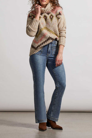 Tribal  Fall/Winter 2023-7990O/4863-Turtle Neck Sweater-Oatmeal - The Coach Pyramids