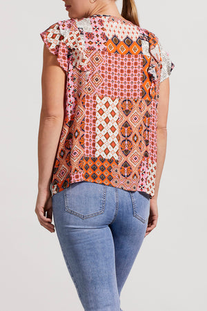 Tribal  Fall/Winter 2023-7997O/2995-Blouse -Burnt Brandy - The Coach Pyramids