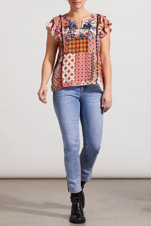 Tribal  Fall/Winter 2023-7997O/2995-Blouse -Burnt Brandy - The Coach Pyramids