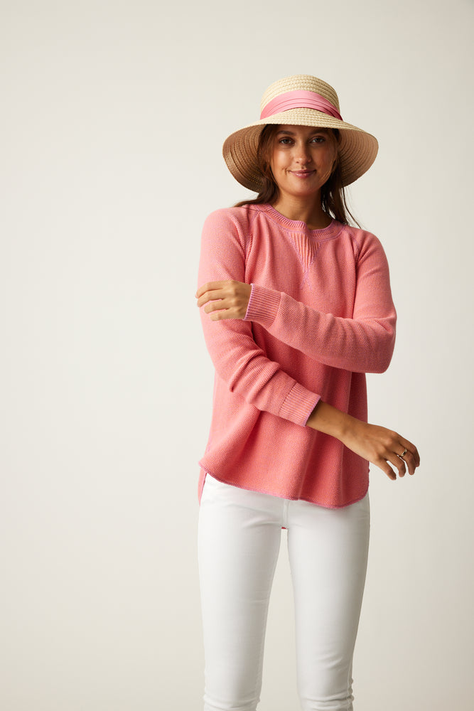 Parkhurst-Spring 2024-80049-Skyler Sweatshirt-Pink Sorbet Combo - The Coach Pyramids