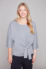 Carre Noir Fall/Winter 2025-8117-106C-Knit Top-Heather Grey - The Coach Pyramids