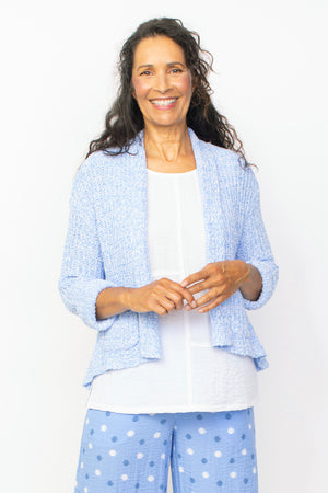 Habitat Spring 2024-H81568S4-Rib Cardigan-Corn Flower - The Coach Pyramids