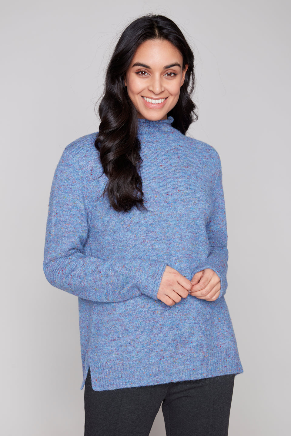 Carre Noir Fall/Winter 2025-8205-869C-Knit Sweater-Blue - The Coach Pyramids