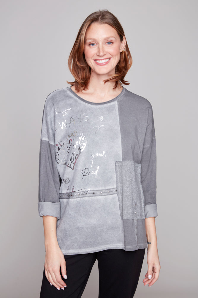 Carre Noir Fall/Winter 2025-8213-066C-Woven Top-Grey