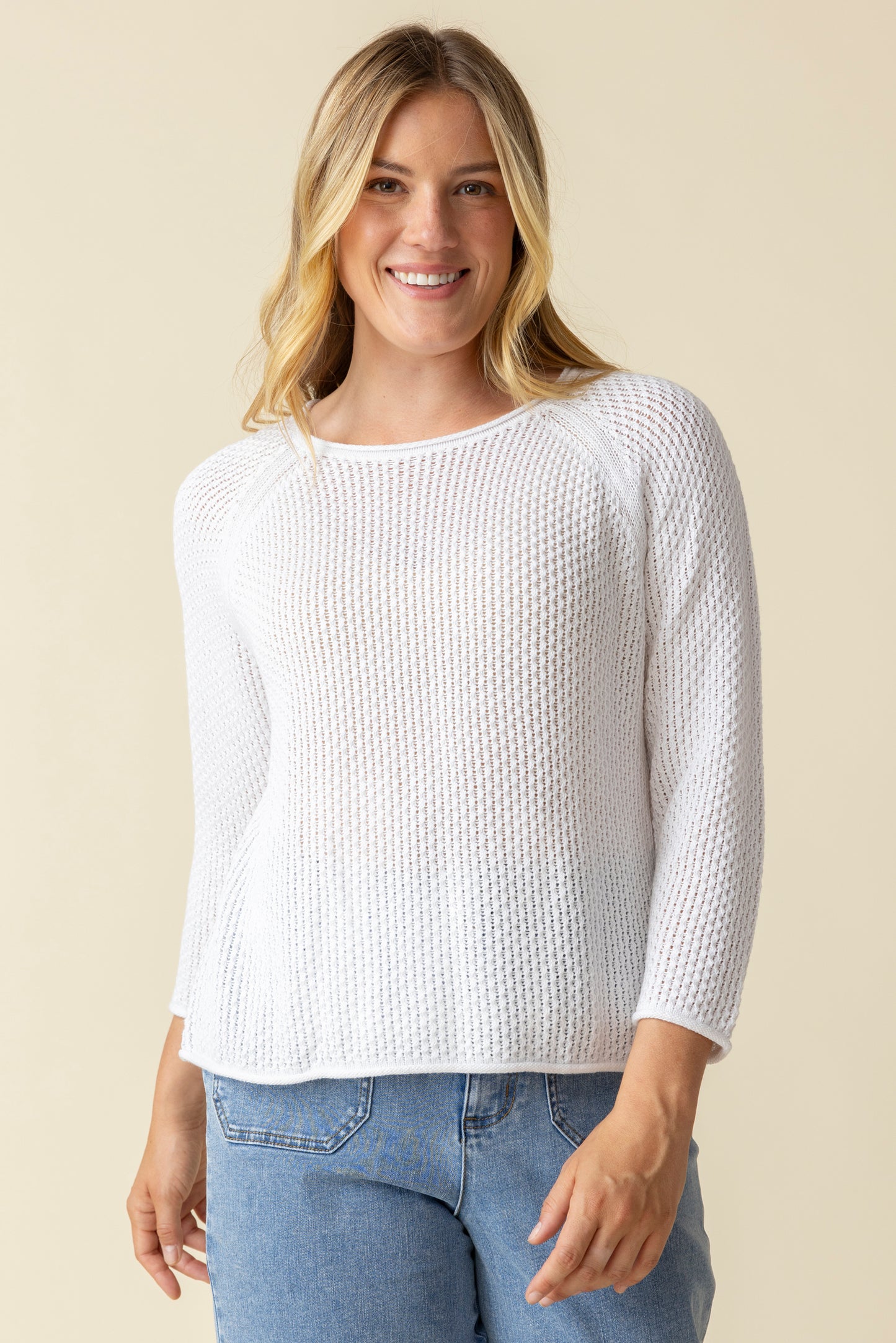 Habitat Spring/Summer 2025-H84013-Crochet Pullover-White - The Coach Pyramids