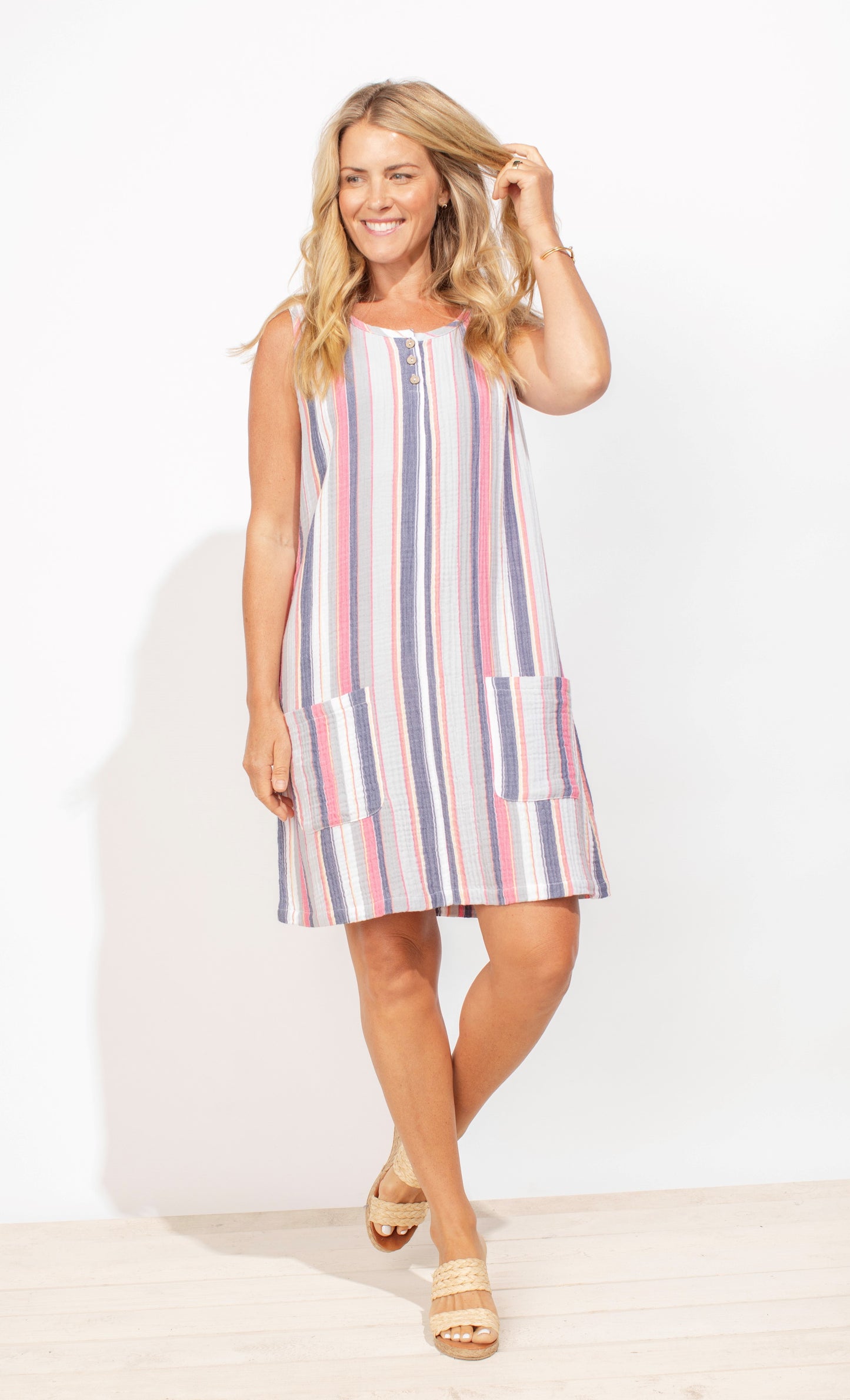 Habitat Escape Spring 2024-E86101- Beach Front Dress-Watermelon - The Coach Pyramids