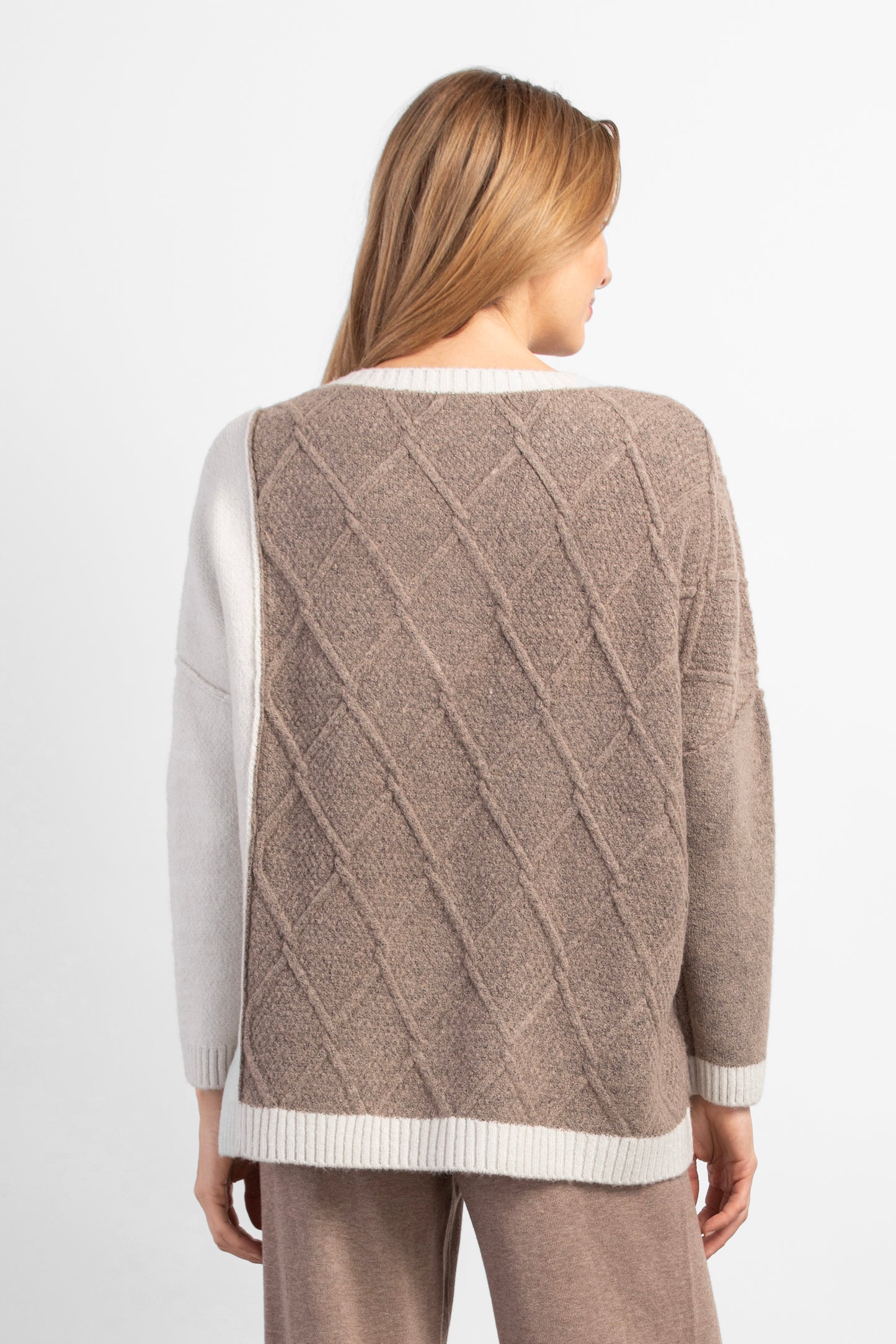 Habitat Fall/Winter 2023-H87125-V Neck Pullover- Driftwood - The Coach Pyramids