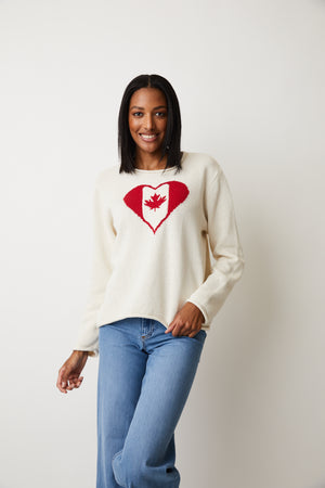 Parkhurst- Fall/Winter 2024-87284-A68-Love Canada Sweater-Natural/Red