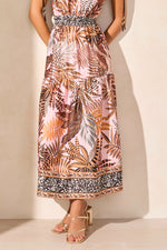 Tribal Spring/Summer 2025-877O-4957-Printed Maxi Dress W/Shoulder Ties-Golden Sun