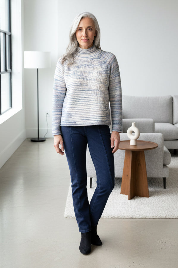 Habitat-H88829-Mixed Stitch Pullover-Harbor - The Coach Pyramids