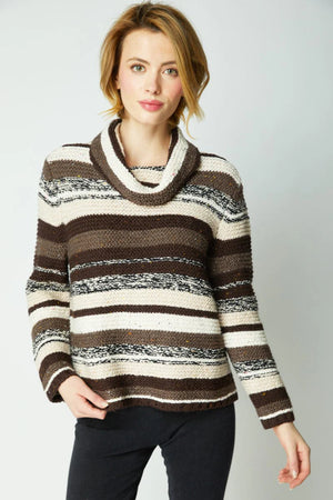 Habitat Fall/Winter 2025-H89307F5-Tonal Stripe Pullover-Midnight - The Coach Pyramids