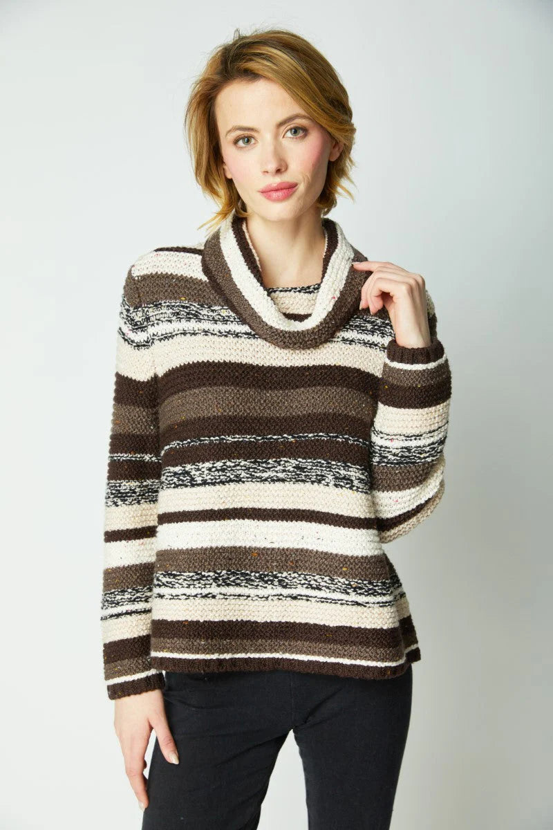 Habitat Fall/Winter 2025-H89307F5-Tonal Stripe Pullover-Midnight - The Coach Pyramids