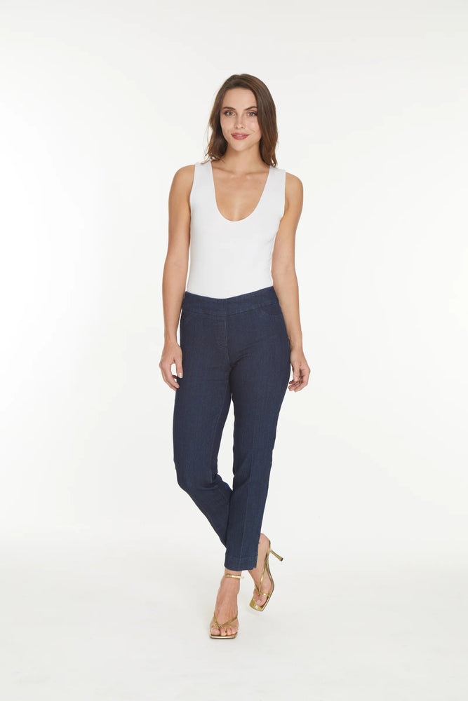 Multiples-Fall/Winter 2025-M2623PF5-P/O Solid Ankle Pant W/Pockets-Denim - The Coach Pyramids