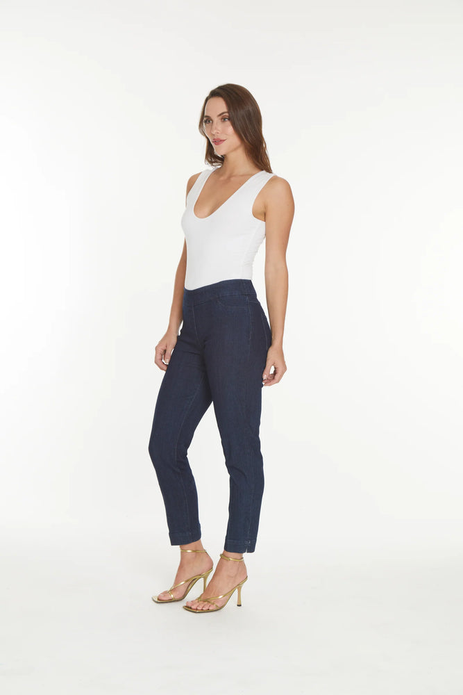 Multiples-Fall/Winter 2025-M2623PF5-P/O Solid Ankle Pant W/Pockets-Denim - The Coach Pyramids